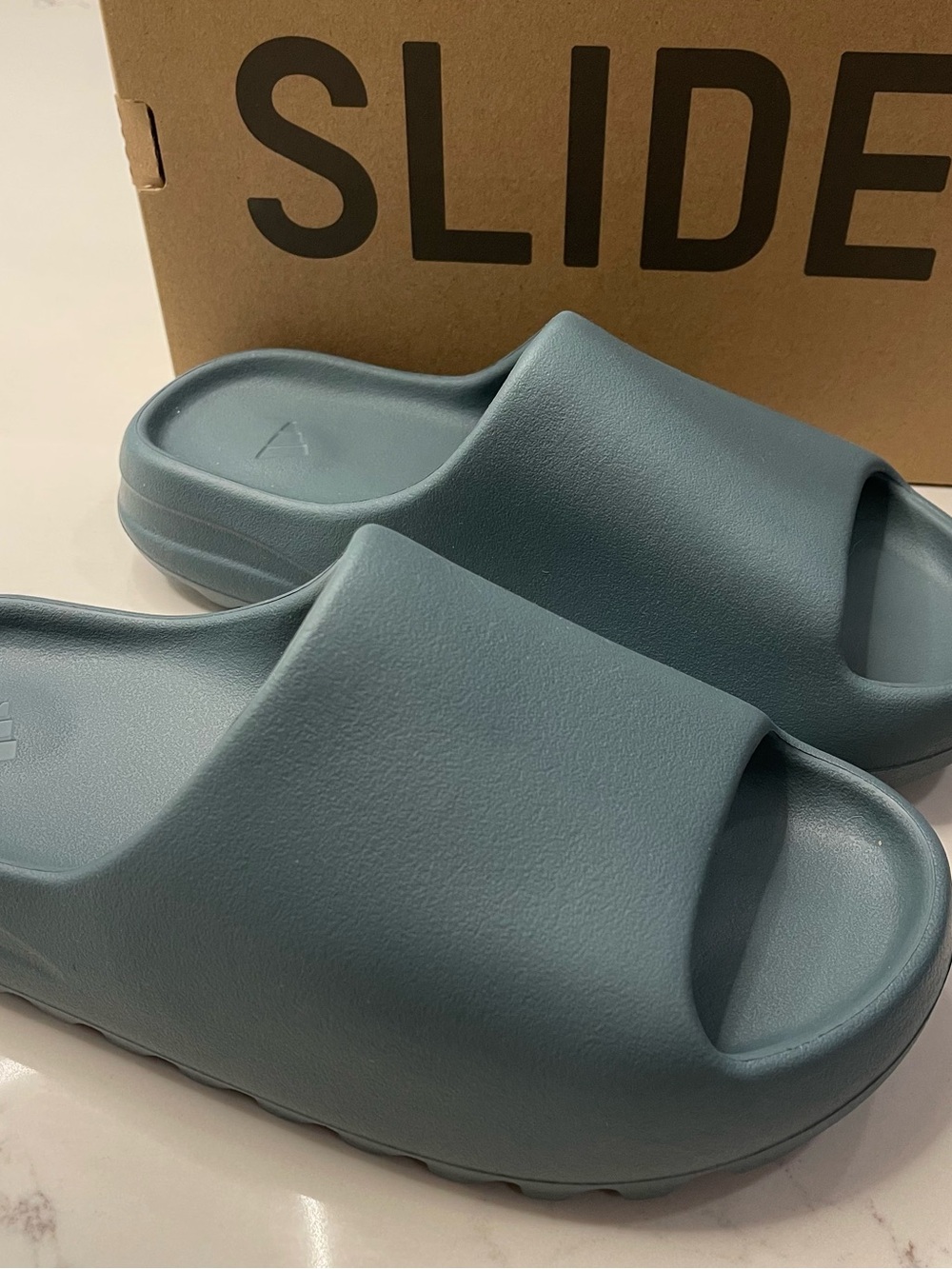 Adidas Yzy Slide Sandals in Slate Blue